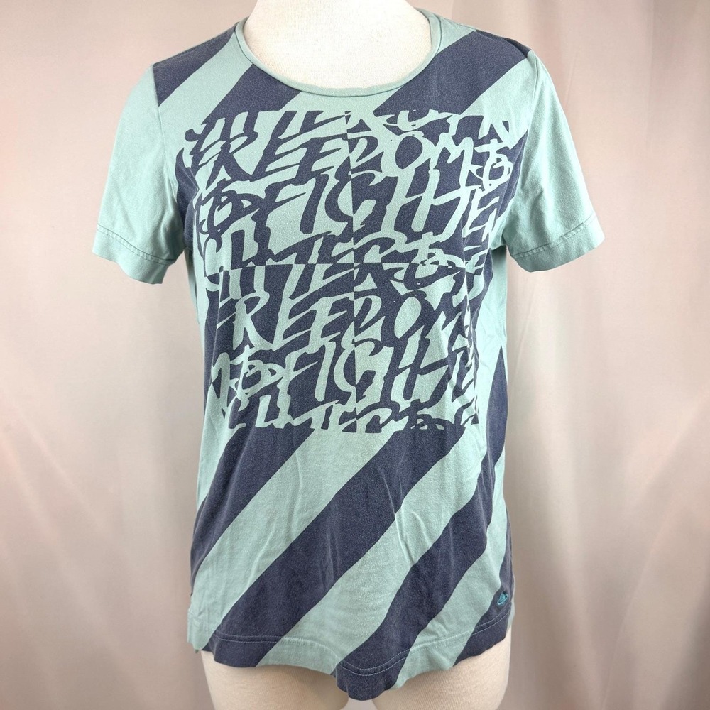Y2K VIVIENNE WESTWOOD Red Label Womens T-Shirt|M|Freedom Fight Japan Punk Cotton